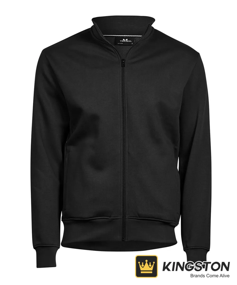 Tee Jays Full-Zip Sweat Cardigan in Black