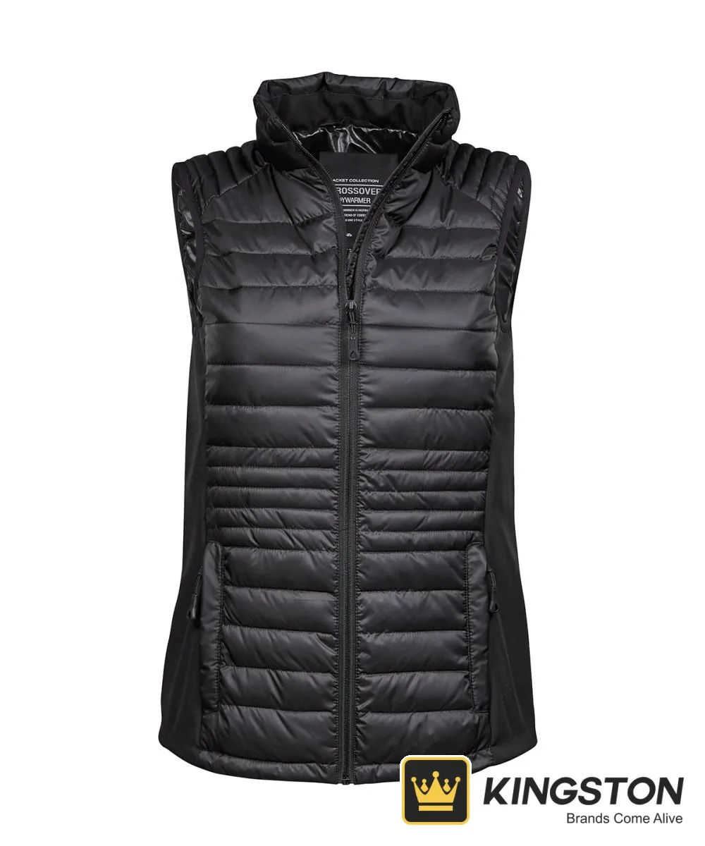 Tee Jays Women's Crossover Bodywarmer in Black/Black/Black