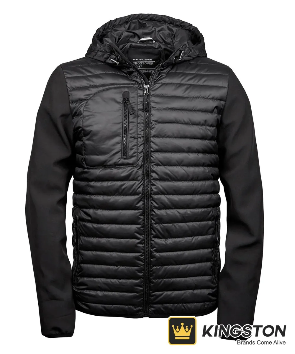 Tee Jays Hooded Crossover Jacket in Black/Black
