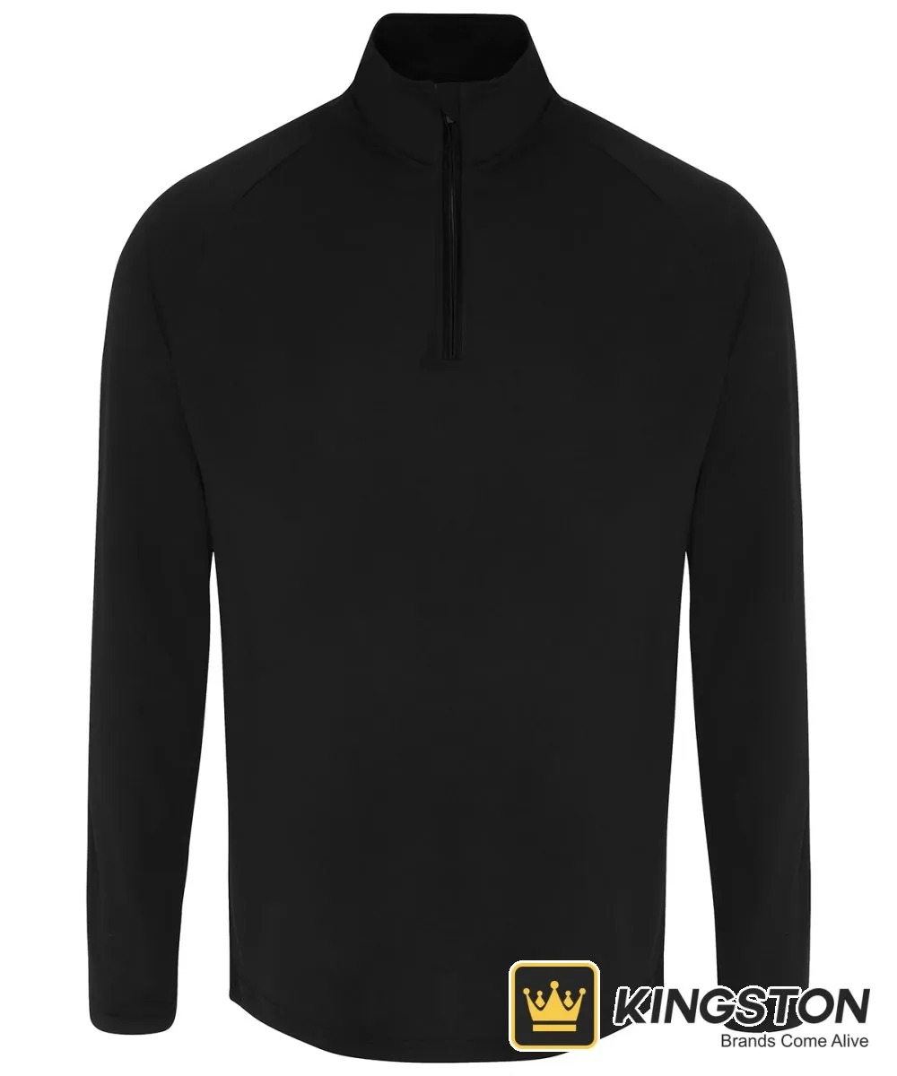 TriDri Men's Long Sleeve Performance Quarter-Zip Top in Black/Black