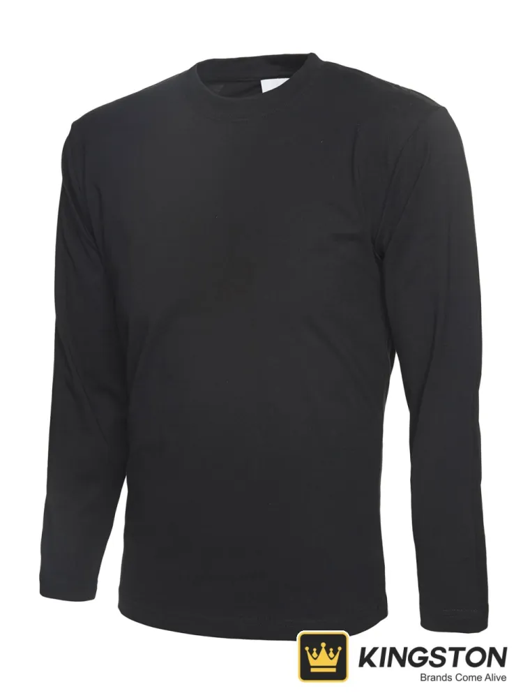 Uneek Long Sleeve Classic T-Shirt in Black