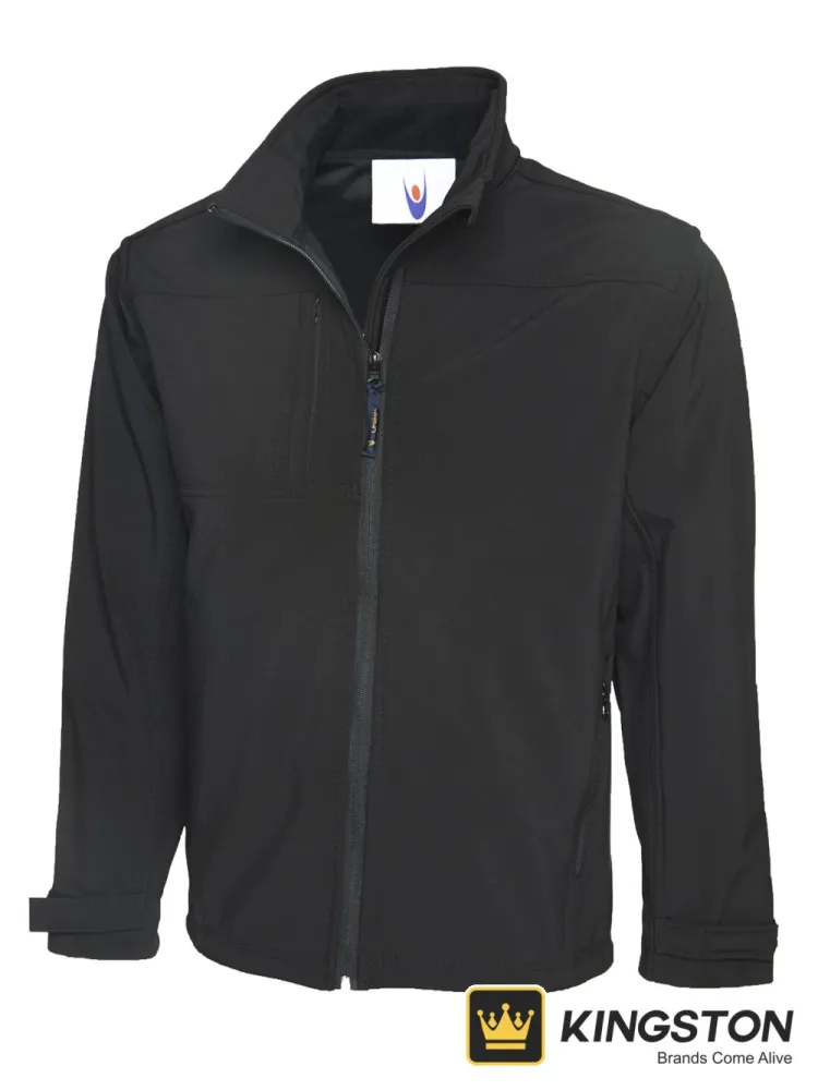 Uneek Deluxe Full Zip Soft Shell Jacket in Black