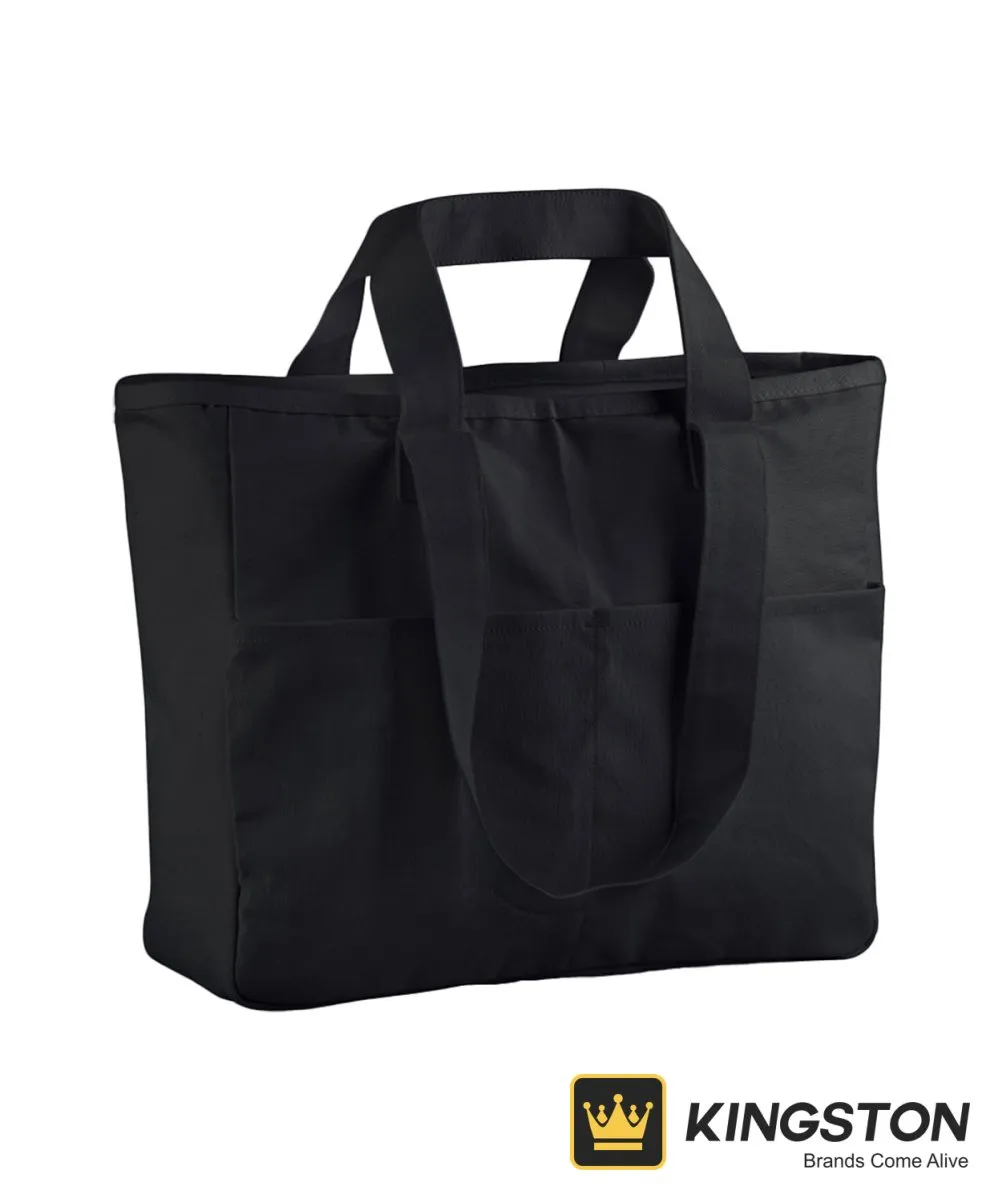 Westford Mill Double-Handle Cargo Pocket Tote in Black