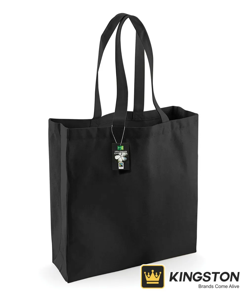 Westford Mill Fairtrade Cotton Classic Shopper in Black