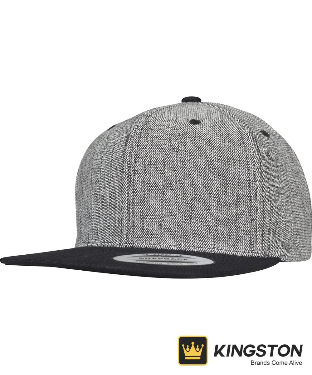 Flexfit by Yupoong Melange Solid Snapback 6089MS in Black Melange/Black