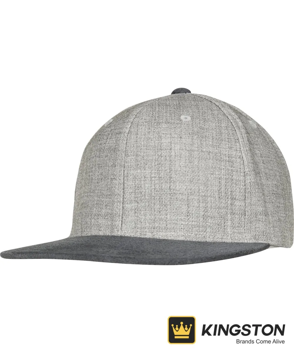 Flexfit by Yupoong Melange Velour Snapback 6089VM in Grey/Grey