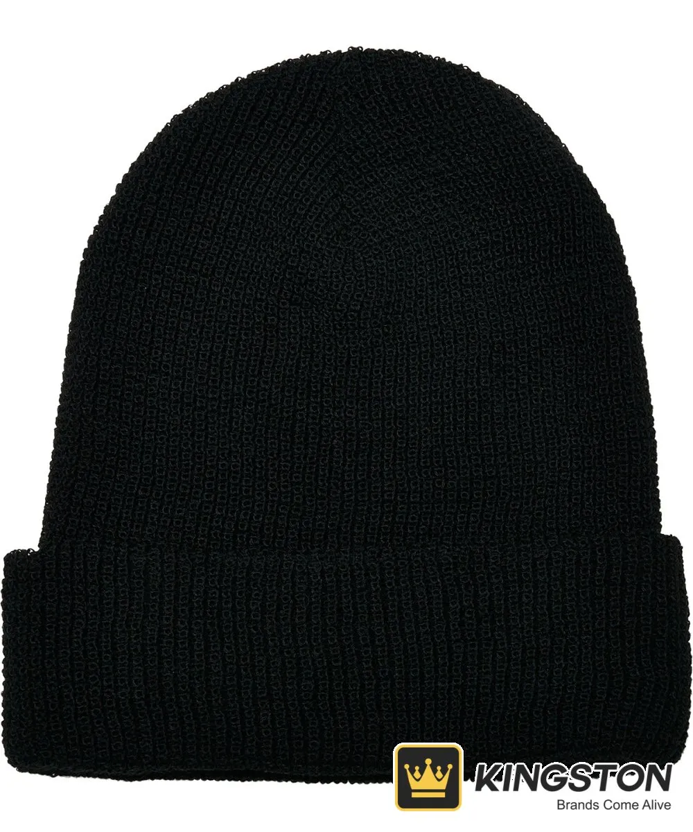 Flexfit by Yupoong Recycled Yarn Waffle Knit Beanie 1505RY in Black