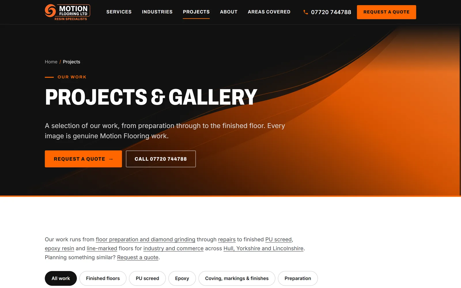 Motion Flooring projects gallery page