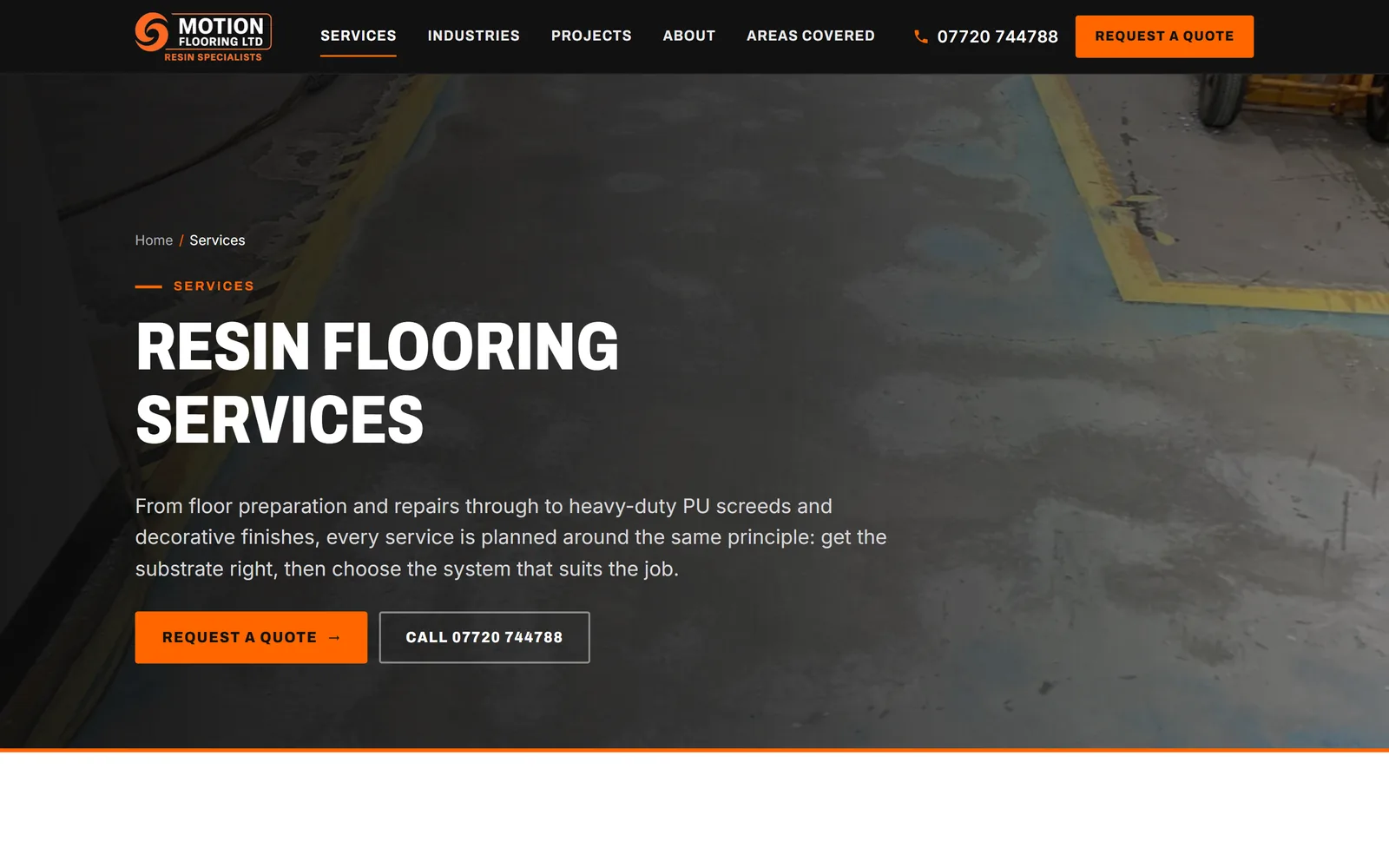 Motion Flooring services overview page