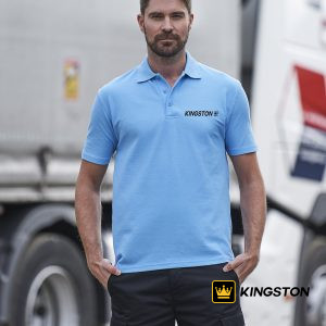Branded Polo Shirt blue Kingston-rx101